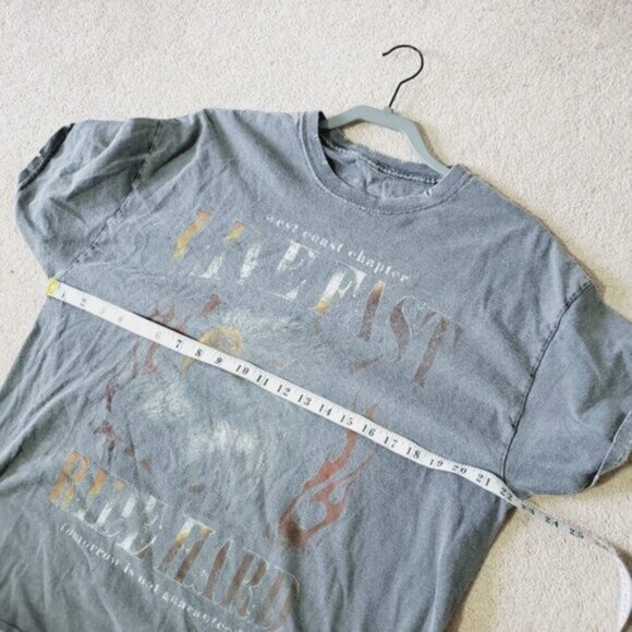 Pacsun L.A. Vintage Style 90s Grunge Distressed East Coast Biker Style Tee L - Picture 6 of 8